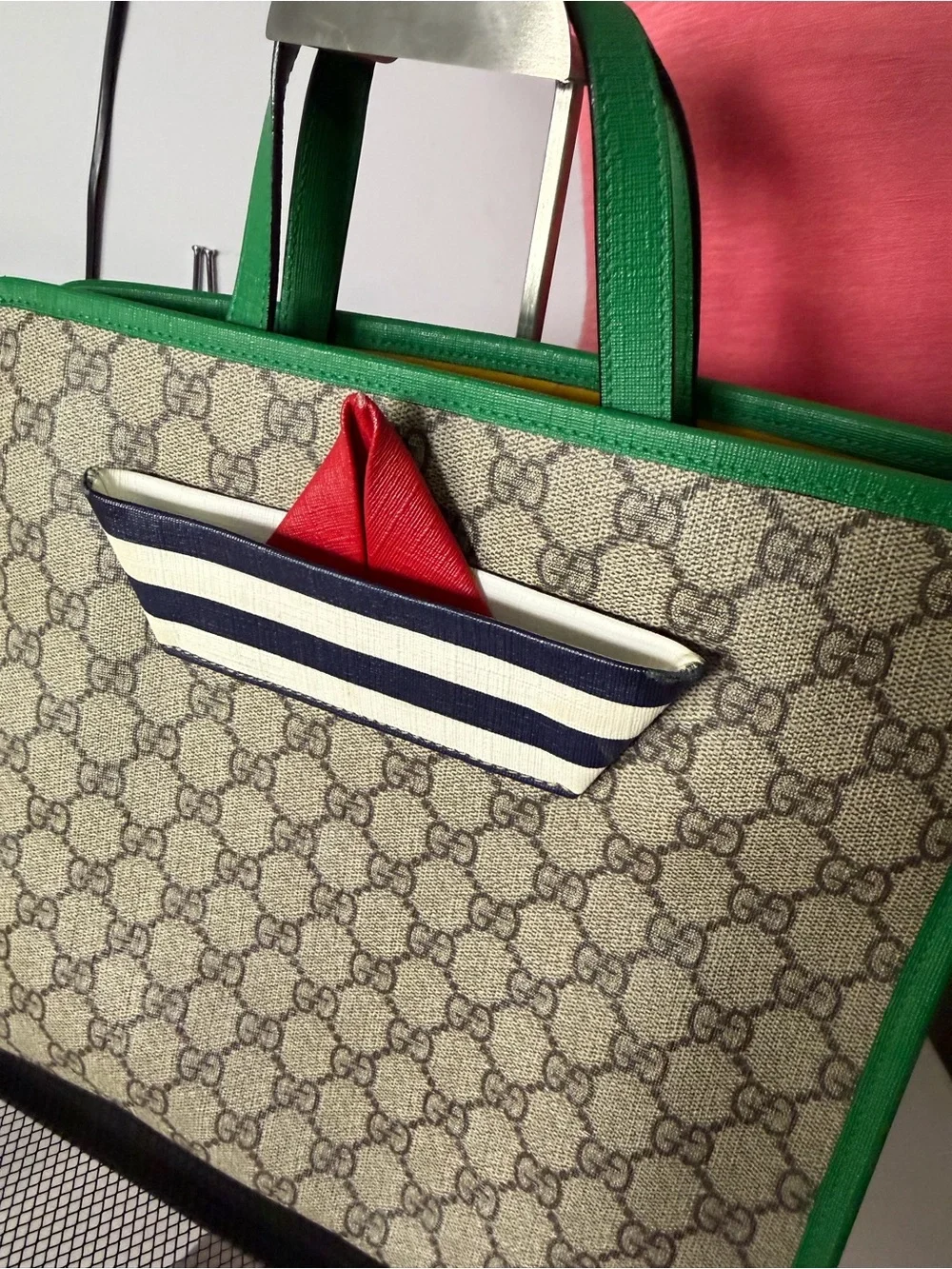 Gucci Kids’ GG Supreme Boat Tote – Authentic